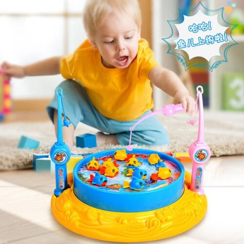 1 Set Creative Magnetic Fishing Toy Brain Game For Kids Model Play Fishing Games With Music Magnetic Teaching Outdoor Toys