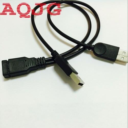 1PC USB 2.0 A 1 Female to 2 Dual USB Male Data Hub Power Adapter Y Splitter USB Charging Power Cable Cord Extension Cable 39CM