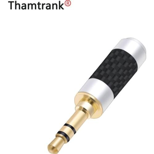 10pcs/lot Jack 3.5mm 3 Poles Male Plug Carbon Fiber Gold Plated 4 Pin 3.5mm Stereo Soldering Headphone Connector for 6MM Cable