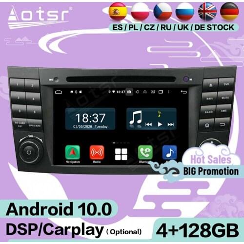 128G Carplay Multimedia Stereo Android 10 Screen For Mercedes Benz E Class W211 CLS W219 GPS Navigation Radio Receiver Head Unit