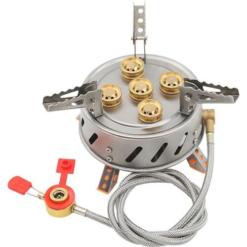 15800W High Power Camping Gas Stove Five Core Flame Nozzle Fire Gas Adjustable Burner Camp Stove Outdoor Gas Stove