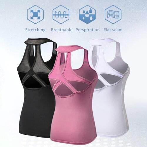 2021 Yoga Tops Vest Women Sports Top Tank Duick Dry Fitness Woman Sport Shirt Gym Yoga Tops Female t Shirt Sleeveless Yoga Shirt