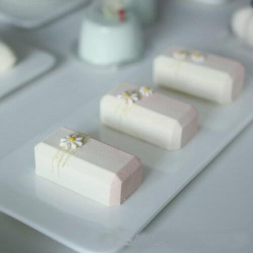 6 even with golden brick mousse mold DIY baking mold French dessert mold silicone cake mold