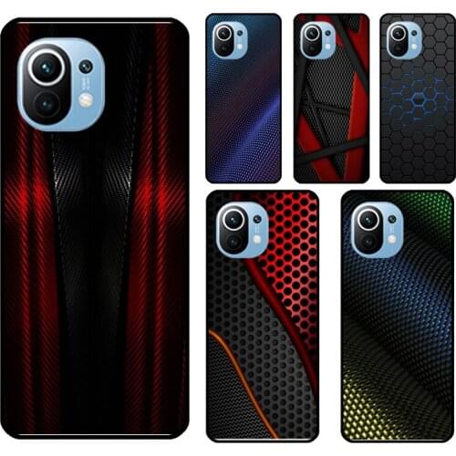 Car Carbon Cibre Print For POCO F3 F1 F2 M3 X3 Pro Case For Xiaomi Mi 11 Lite Ultra 9 10 9T 10T Pro A3 Back Cover