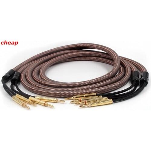 Free shipping Speaker Cable Accuphase OCC Pure Copper Audio Speaker Wire with Gold plated Banana Plug