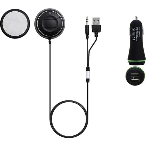 Bluetooth 4.0 Handsfree Kit Stereo MP3 Music Audio Receiver For Cars AUX Input 3.5mm Dual USB Ports Charger