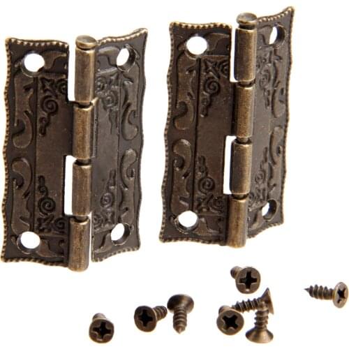 2Pcs Antique Bronze Hinges Door Hinges Cabinet Drawer Jewelry Box Hinge For Furniture Hardware Door Corner Protector 36x23mm