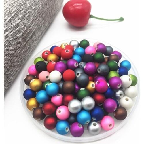 New 50pcs 8mm Acrylic Beads Spacer Loose Bead For Jewelry Making Accessory Beads DIY Mixing