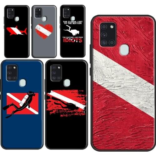 Diver Down Diving Flag Case For Samsung Galaxy M21 M31 A21S A31 A11 A01 A51 A71 A20e A10 A30 A40 A50 A70 A7 2018