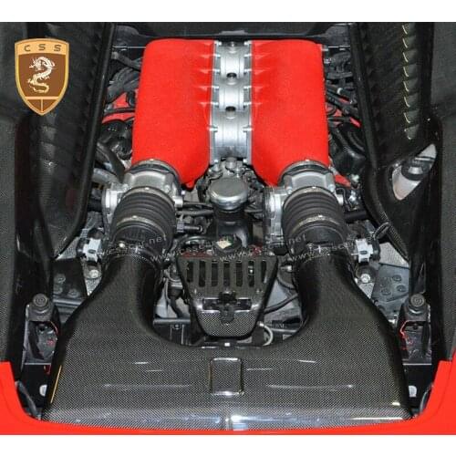 Commas Engine Lock Cover For Ferrari-458 Italia 2011-2016 Dry Carbon Fiber Automobile Hood Lock Replacement parts