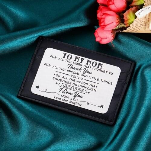 Mothers Day GiftsTo My Mom Wallet Insert I Love You Thank You Mom Gifts from Daughter Son To Mother Birthday Gifts
