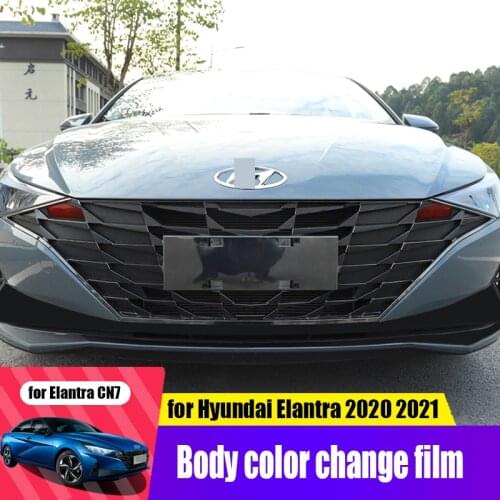 For Hyundai Elantra Avante CN7 2021 grille, car window, front spoiler, center column, car film carbon fiber texture decoration