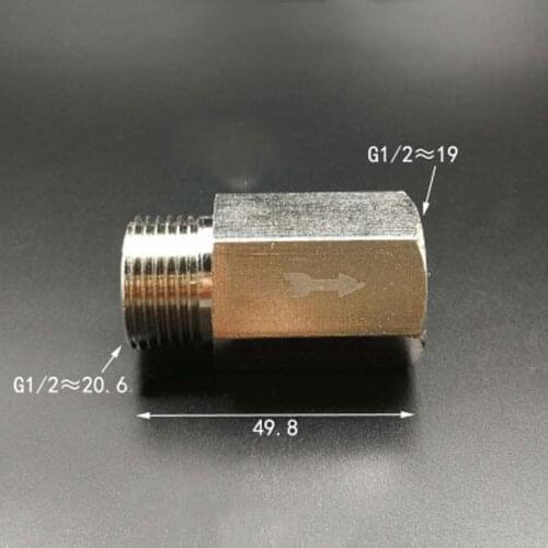DN15 1/2" BSP Female to Male Nickel Plated Brass Check Valve One Way Non-Return Water Gas Oil Hex Rud Min 2 Bar Pneumatic