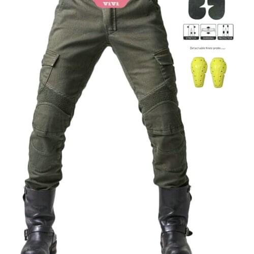 Summer Mens Motorcycle Riding Stretch Jeans Off-road Racing Motorcycle Waist Carrying Knee Pads Hip Pads Anti-fall Riding Pants