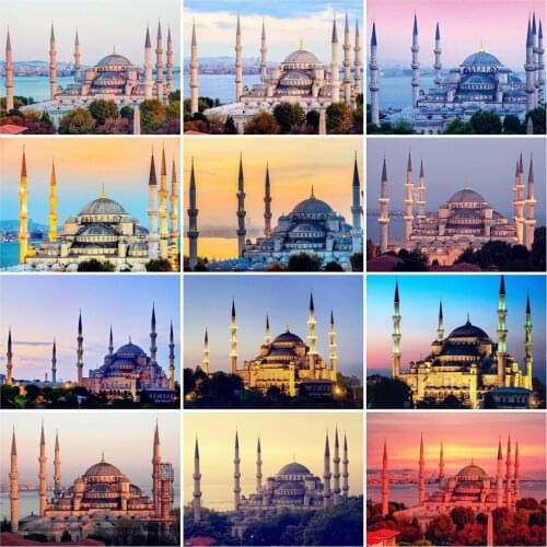 EverShine Diamond Painting Landscape Mosaic Art Kits 5D Diamond Mosaic Building Cross Stitch Picture Of Rhinestones New Arrivals