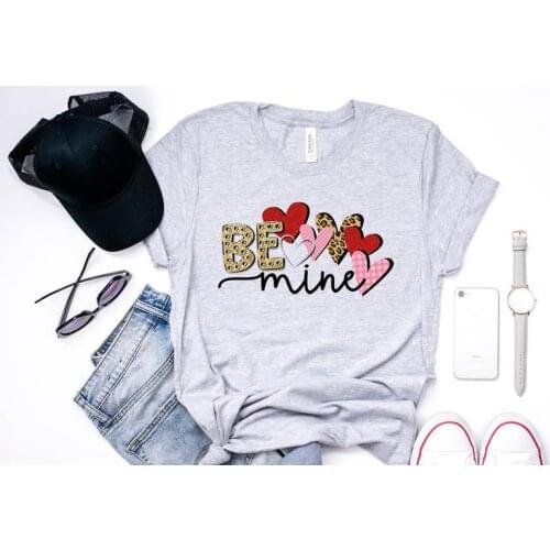 Be Mine Valentines Day Love T-Shirt Fashion Funny Graphic Cotton Unisex Tshirts Korean O Neck Harajuku Casual Short Sleeve Tees