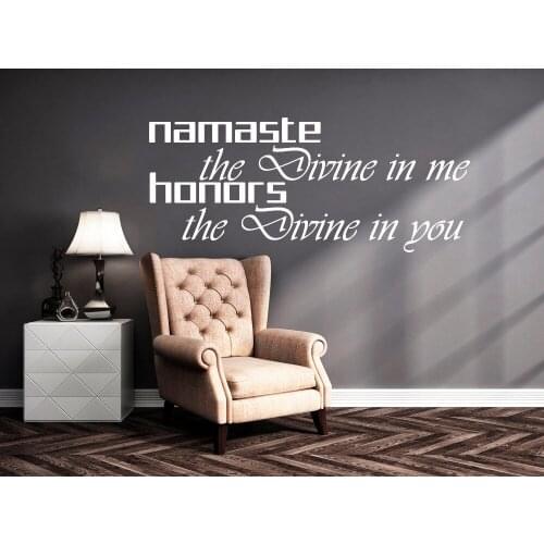 Indian God Wall Decal Namaste Quote Vinyl Wall Stickers Namaste Is Divine in Me Livingroom Home Decor Classic Removable DIY SY24
