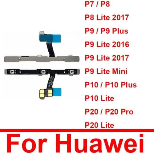 Power & Volume Button Flex Cable For Huawei P7 P8 P9 P10 P20 P30 Lite Plus Pro Cell Phone Side Key Audio Control Flex Ribbon
