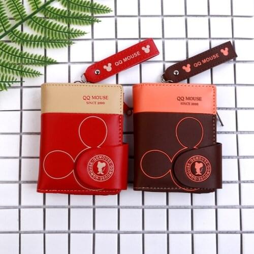 Disney cartoon mickey mouse purse pu coin fold womens cute wallet package lady Card Scrub wallet holder card Clutch