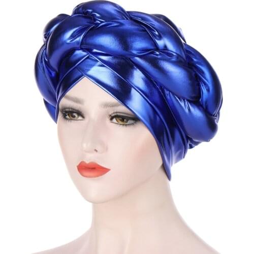 Europe United States light Crude Twist Silk Scarf Hat Braid Stereo Sponge Muslim Chemotherapy cap Tsang Baotou Cap