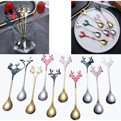Stainless Steel Spoons Gold Silver Mini Five-pointed Star Spoons For Coffee Tea Dessert Drink Mixing Milkshake Spoon Kitchen Sup