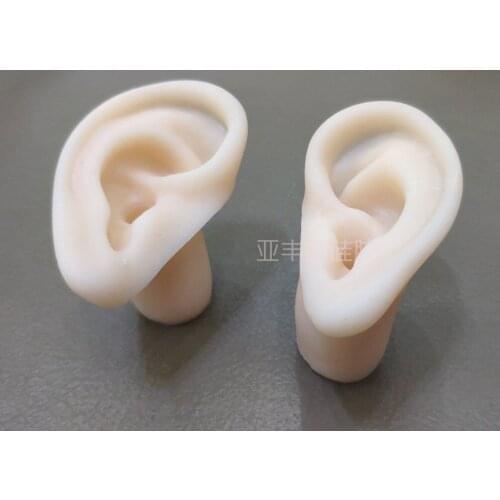 2 pcs Ear canal simulation ear model soft silicone ear model for teaching ear picking