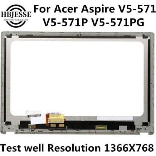 15.6 For Acer V5-571 571P 571PG LCD Touch screen with Frame B156XTN03.1 EDP 30p 1366 Acer laptop Aspire V5 571 Series Assembly