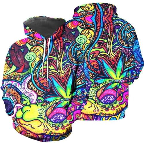 The latest unisex hoodie color psychedelic 3d hoodie/sweatshirt Harajuku long-sleeved street clothing in autumn and winter