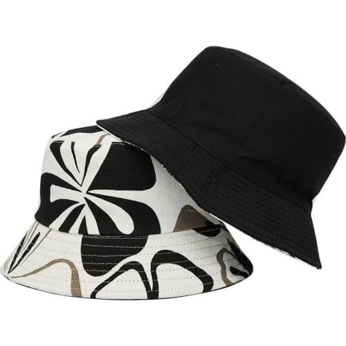 2021 Cotton Fashion Joker Print Bucket Hat Fisherman Hat Outdoor Travel Hat Sun Cap Hats for Men and Women 397