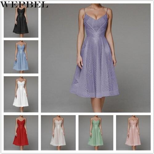 WEPBEL Women Sexy Embroidery Party Evening Dress Ladies Elegant Sleeveless V Neck High Waist Midi Dress Night Club Wear
