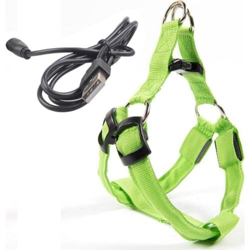 1Pcs LED Luminous Chest Strap Night Warning Light Pet Chest Cat And Dog Adjustable Soft Breathable Dog Harness Nylon Harness