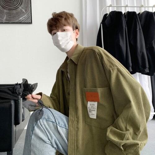 PRIVATHINKER Mens Corduroy Shirts