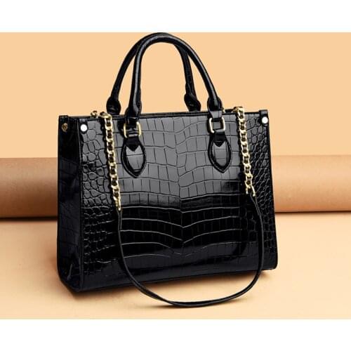 Luxury Brand Crocodile PU Leather Handbags Women Designer High Quality Chain Shoulder Cross Body Bag Purses Sac A Main Big Bolsa