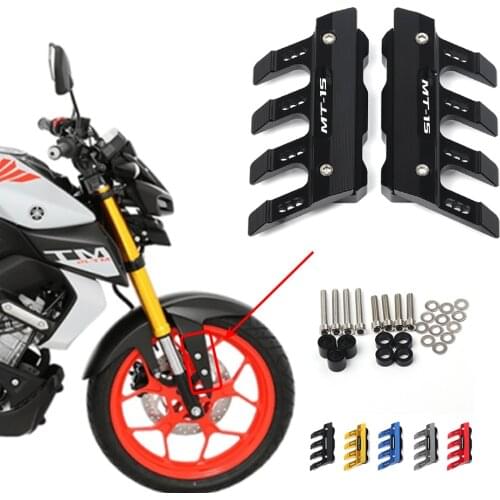 With Logo For YAMAHA MT-15 MT15 Motorcycle Mudguard Front Fork Protector Guard Block Front Fender Anti-fall Slider Accessories
