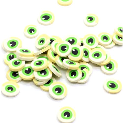 200/50g 12MM Large Eye Ball Halloween Polymer Clay Sprinkles Spooky Dollhouse Eye Ball Clay Slice Kawaii Evil Eye Beads Char