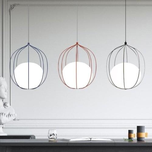 Nordic Modern Pendant Lights Iron Glass Hanging Lamp For Bedroom Dining Room Home Decor Kitchen Fixtures E27 Hotel Bar Hanglamp