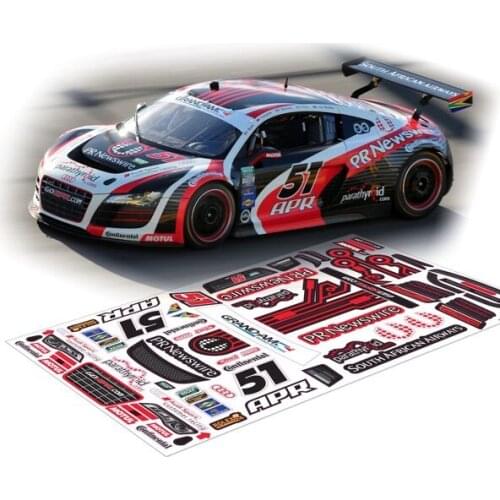 1/10 RC OnRoad Clear Drift Car Body AUDII R8 Decals Buckets HPI KYOSHO Tamiya