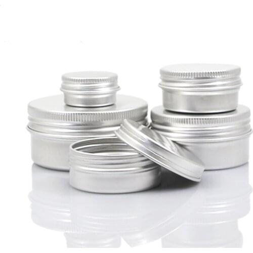 1pcs 5g-100g Aluminum Tin Jars Metal Empty Cosmetic Face Care Eye Cream Lip Balm Gloss Packaging Nail Accessories Box
