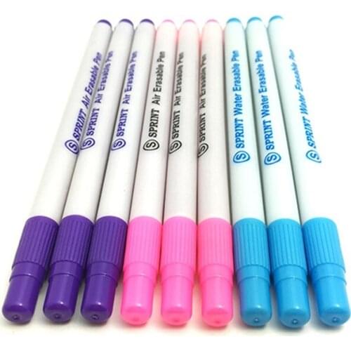 100sets/lot Fast shipping 12pcs/set Air Water Erasable Pen Fabric Marker Auto-Vanishing Pen replace Tailors Chalk