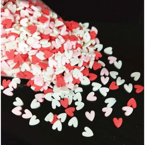 1000pcs/lot 5mm Polymer Hot Clay Sprinkles Colorful Heart for DIY Crafts Tiny Cute Accessories