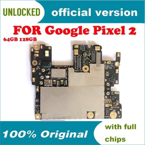 128GB 64GB Complete Logic Board With Chips Android For LG Google Pixel 2 Mainboard Original Unlocked Official System Motherboard