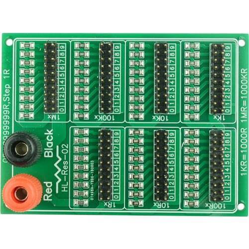1R - 9999999R Seven Decade Programmable Resistor Board, Step 1R, 1%, 1/2 Watt. adjustable resistor slide resistor