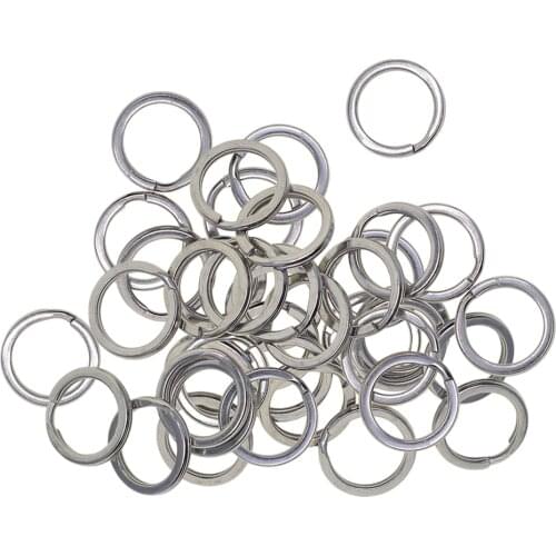 20/50x Steel Keyring Split Key Rings 15mm Nickel Plated Hoop Ring Steel Loop