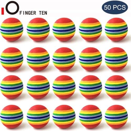 Golf Foam Practice Balls 10 Pcs Rainbow Stripe foam Sponge Golf Balls Swing Practice Training Aids Blue Red Yellow Finger Ten