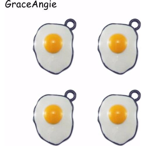 6pcs Enamel Egg Pan Pendant For Necklace Vintage Funy Metal DIY Women Men Jewelry Bronze Black Alloy Pendant Charms DIY Necklace