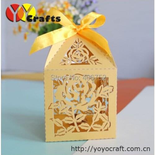 Elegant rose design various color 6*6cm cake box wedding favor candy box