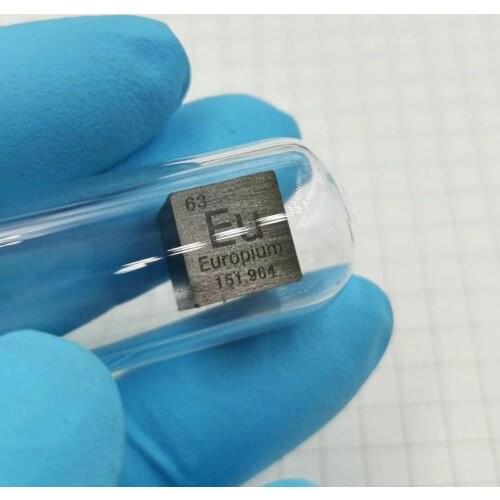 Europium Eu Metal 10mm Density Cube 99.95% Pure In Glass Ampoule