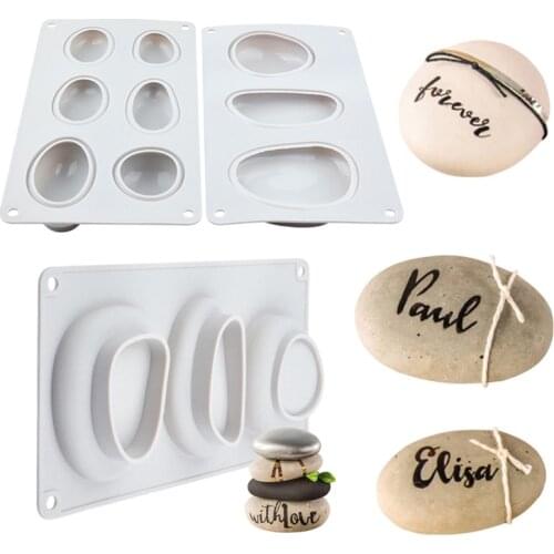 Round Stone Shape Silicone Cake Mold Plaster Concrete Dessert Mousse Baking Form Mold DIY Soap Moulds For Cake Decorating Tool