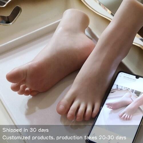 Simulation foot model fetish licking feet beautiful stockings real jade fetish silicone TGZ3301S
