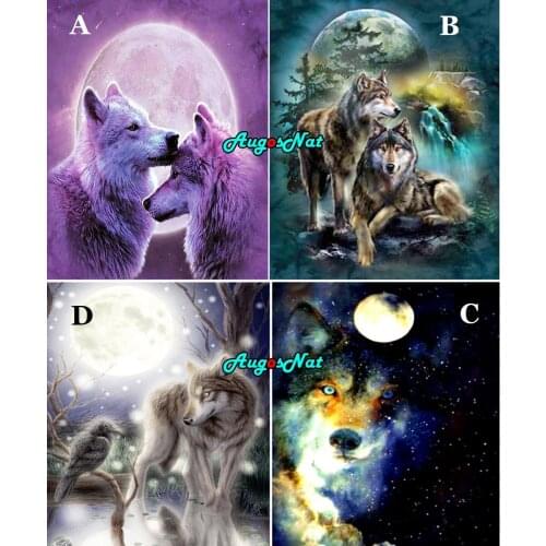 Animal diamond painting moon wolf diamond embroidery crystal puzzle picture daimond dotz stones sticker canvas paint by numbers